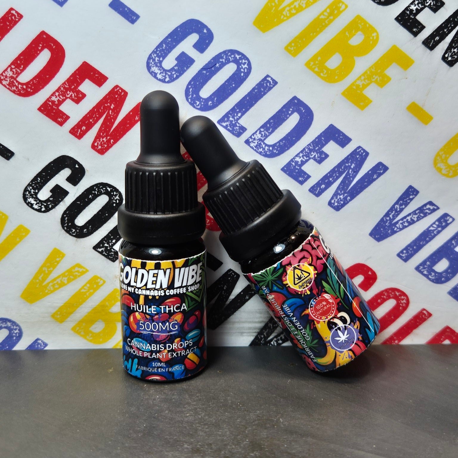 HUILE 500MG THCA (-9 THC) Golden Vibe HUILE 500MG THCA (-9 THC) Golden Vibe