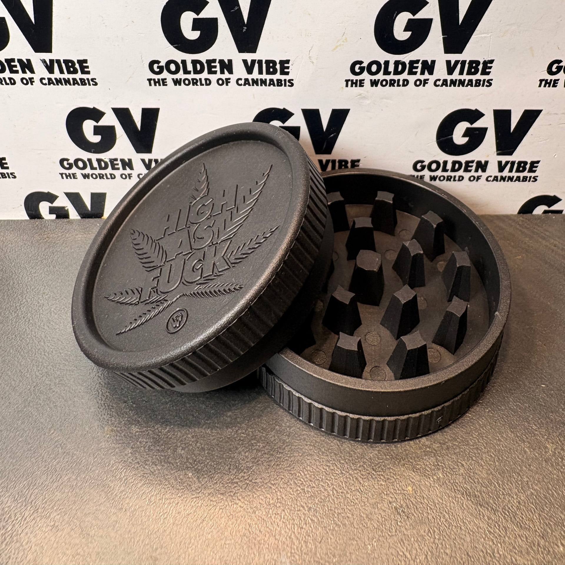 Image of GRINDER FIRE-FLOW HEMP 420 HIGH AS FUCK 55MM