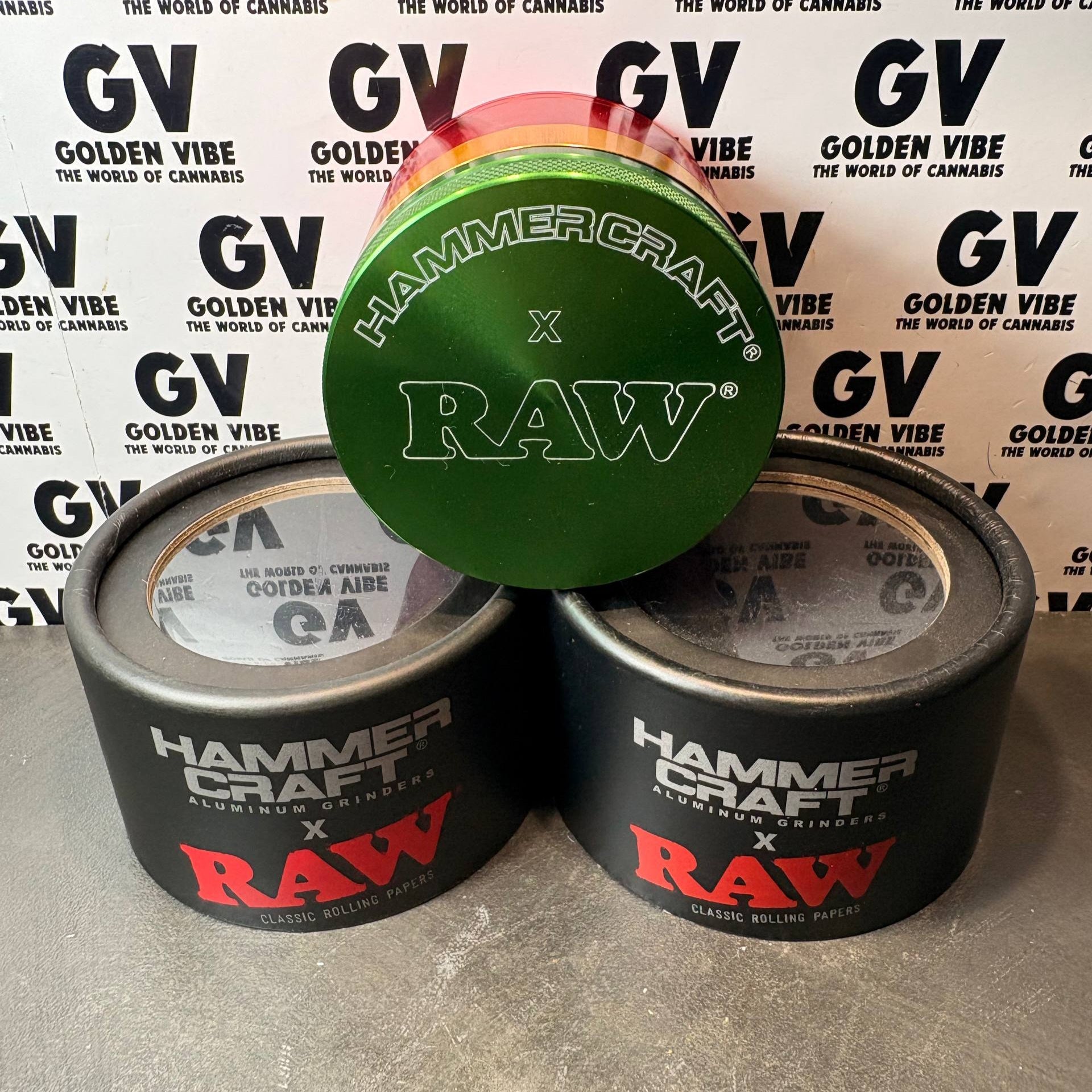 Image of GRINDER RAW X HAMMERCRAFT 4 PARTIES 61MM RASTA